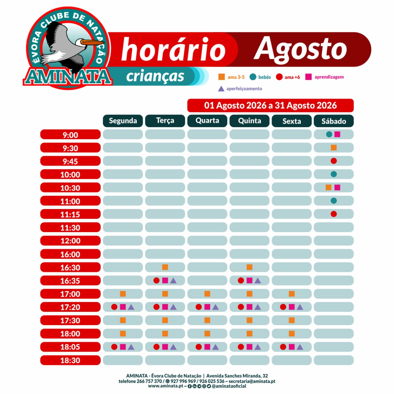 Horário Bebés e Crianças