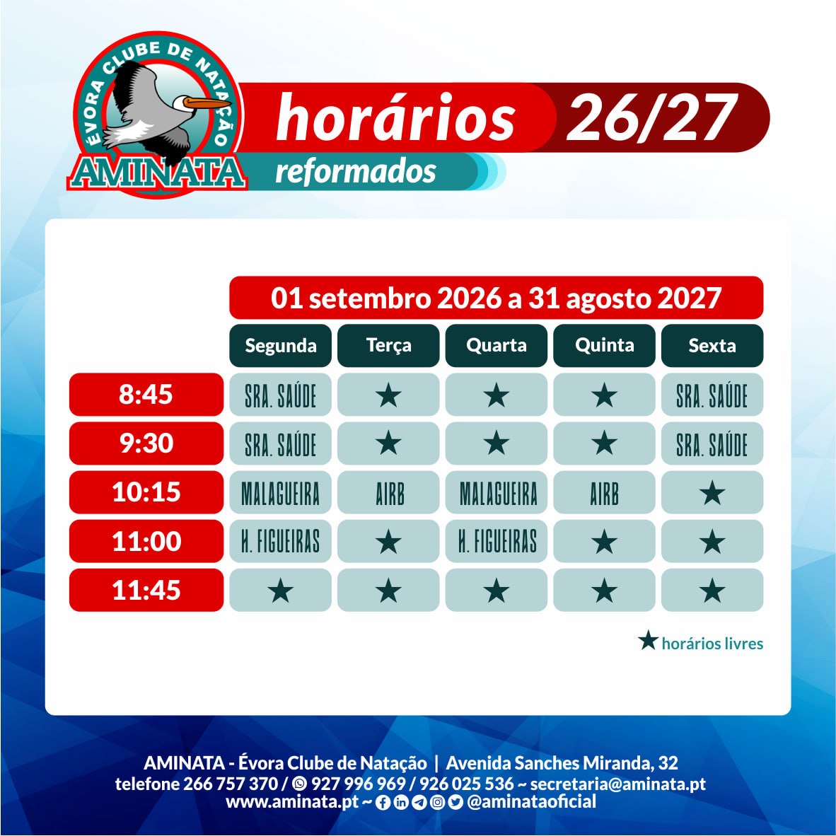 Horário Reformados